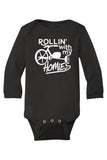 Rollin With My Homies Toddler Tee & Baby Onesie