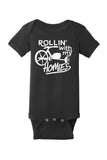 Rollin With My Homies Toddler Tee & Baby Onesie