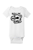 Rollin With My Homies Toddler Tee & Baby Onesie