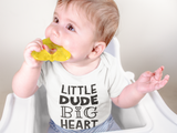 Little Dude Big Heart Baby Onesie & Toddler Tee